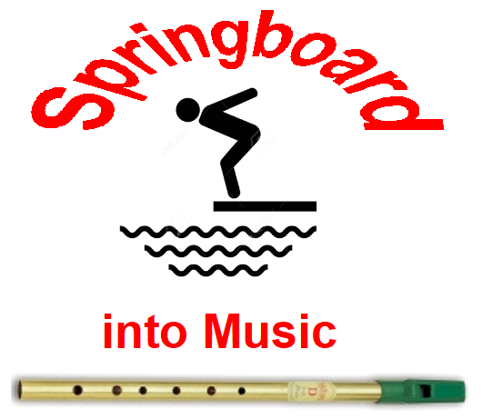 Springboard into Music Logo, shows image of man diving into water, beneath 
    the water there is a picture of a Tin Whistle in its horizontal position. 
    this button image is the middle element of five elements in the first row, 
    it is the third element. Activating this button will open a new window taking you to  
    my main website, simply informed.uk . To return back to this webpage, 
    just close the newly opened window. 
    The element to the left of this Springboard into Music logo, is a link which when 
    activated will take you to the list of current songs listed in alphabetical order. 
    To the right of this element you will find a link which when activated will open up
    an Email dialogue window, should you want to conact me, Andrew H. 
    